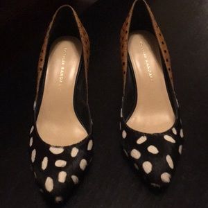 Loeffler Randall  polka dot suede shoes. Size 7.5B